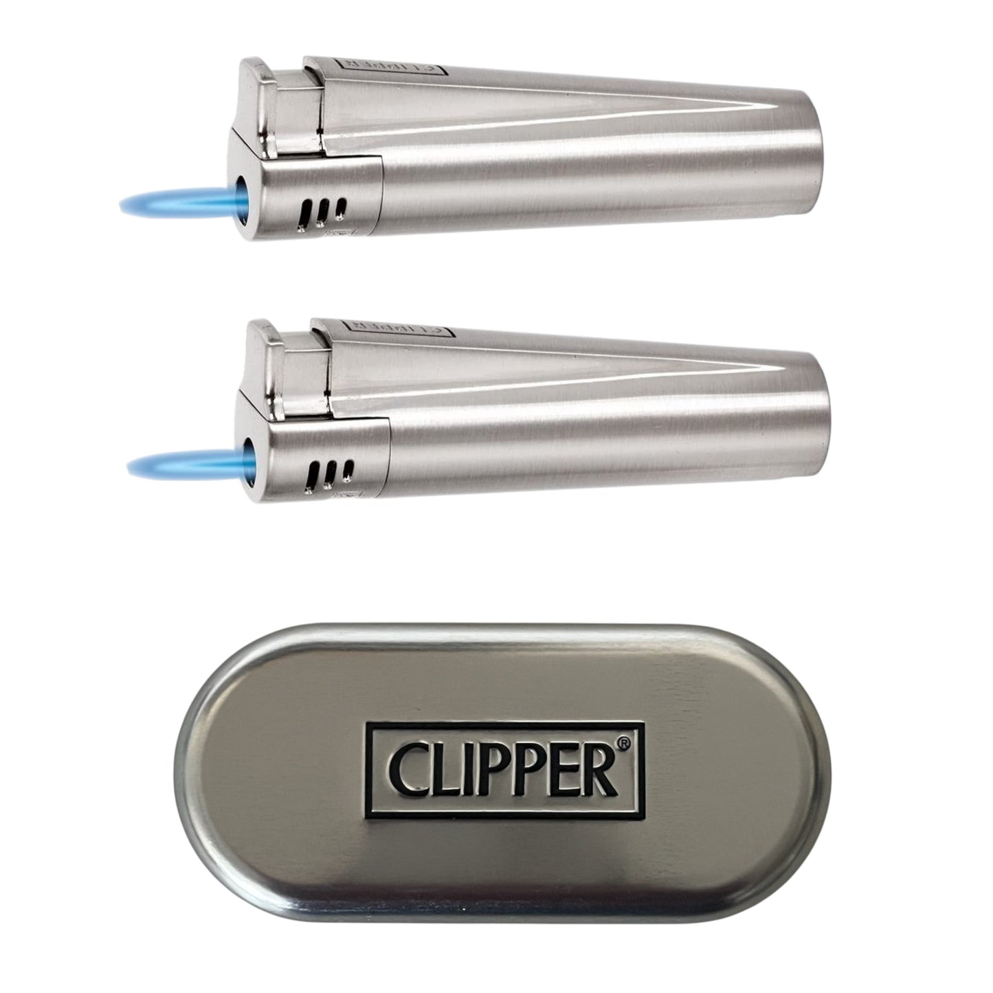 Clipper Jet Feuerzeug aus Metall Silber mit individueller Gravur