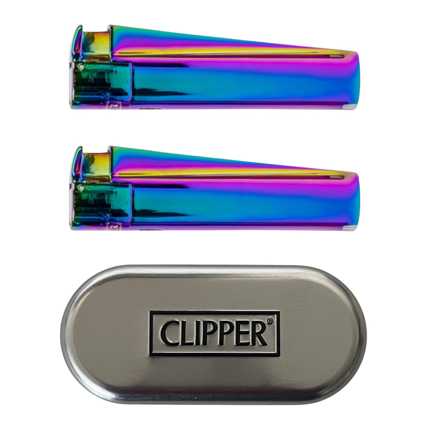 Clipper Jet Feuerzeug aus Metall Rainbow mit individueller Gravur