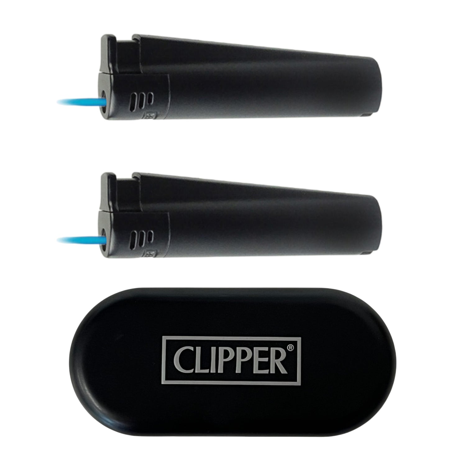Clipper Jet Feuerzeug aus Metall Schwarz mit individueller Gravur