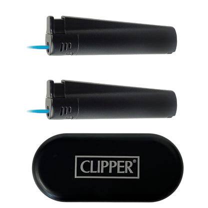 Clipper Jet Feuerzeug aus Metall Schwarz mit individueller Gravur