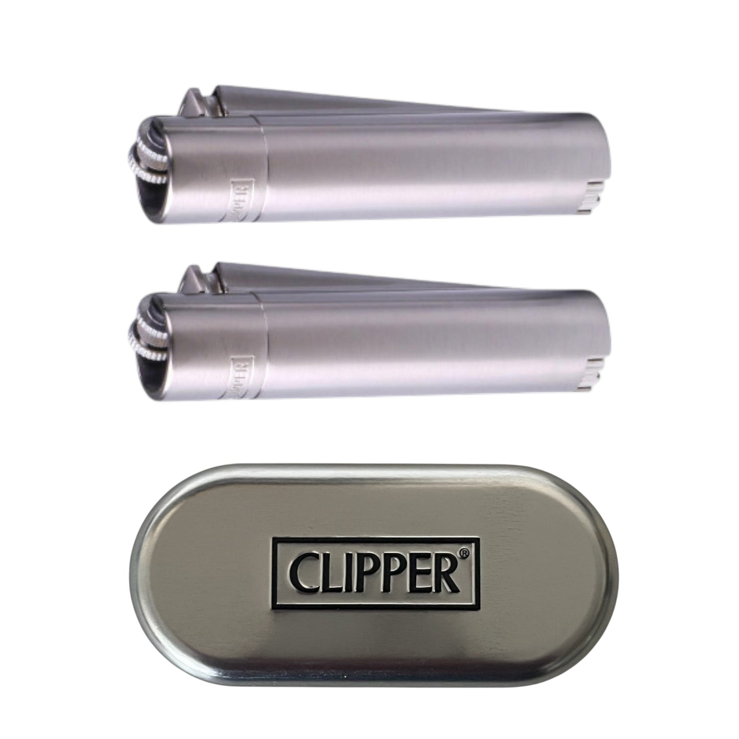 Clipper Feuerzeug aus Metall Silber mit individueller Gravur