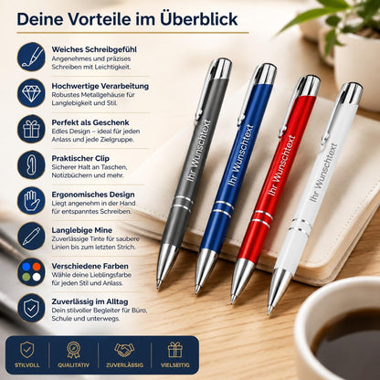 Kugelschreiber mit Gravur – Personalisiert mit Wunschtext