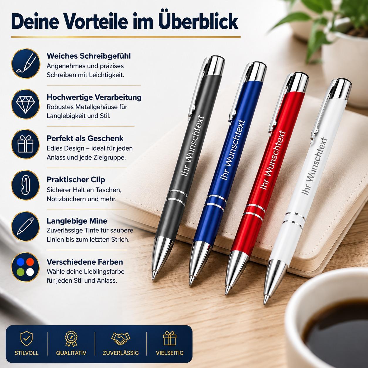 Kugelschreiber mit Gravur – Personalisiert mit Wunschtext