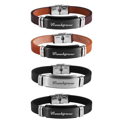 Lederarmband mit individueller Gravur