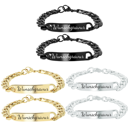 Partnerarmbänder mit Gravur – Personalisiert aus Edelstahl
