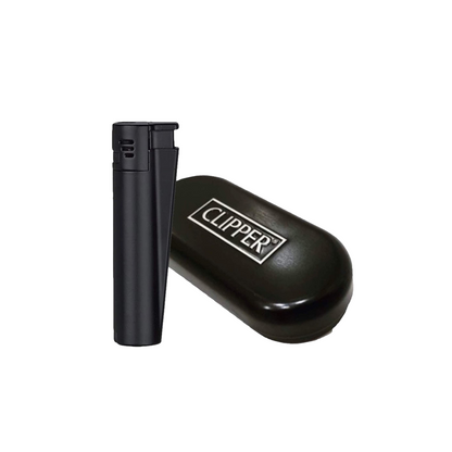 Clipper Jet Feuerzeug aus Metall Schwarz mit individueller Gravur